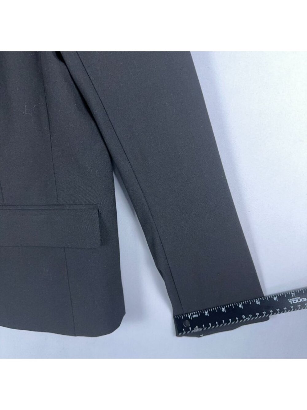 Ann Taylor Blazer Jacket Womens Size 14 Black Dark Wash Single Button Closure - Picture 13 of 14